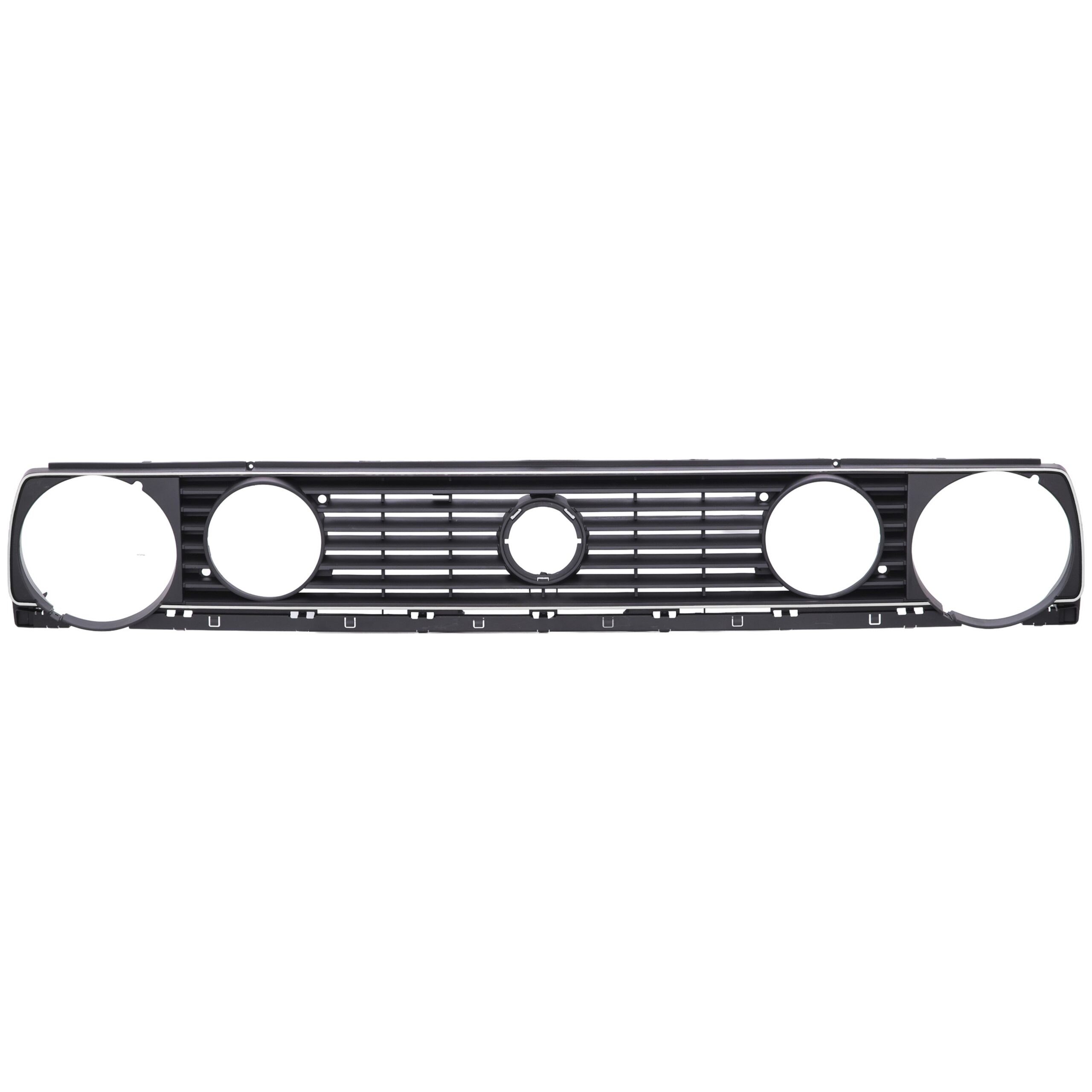 Kühlergrill VW Golf II 1983-1987, Chrom-Umrandung, 7-Rippen Doppelscheinscheinwerfer